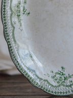 Antique “Estevez” Green Floral Ashet – New Wharf Pottery England