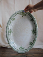 Antique “Estevez” Green Floral Ashet – New Wharf Pottery England