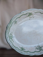 Antique “Estevez” Green Floral Ashet – New Wharf Pottery England