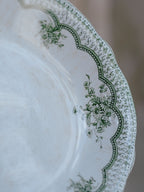 Antique “Estevez” Green Floral Ashet – New Wharf Pottery England