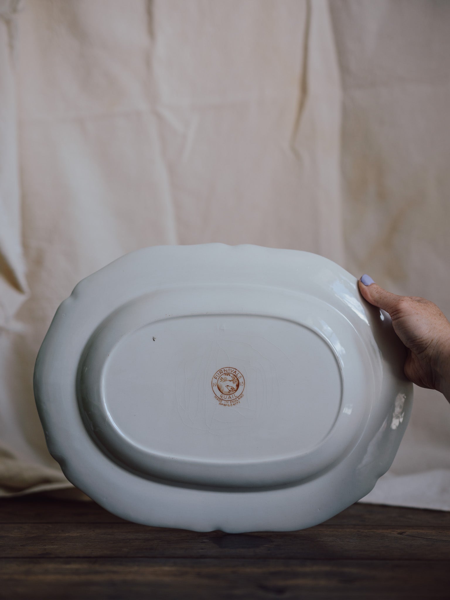 Furnivals “Quail” Large English Earthenware Dish – 19th/early 20th C