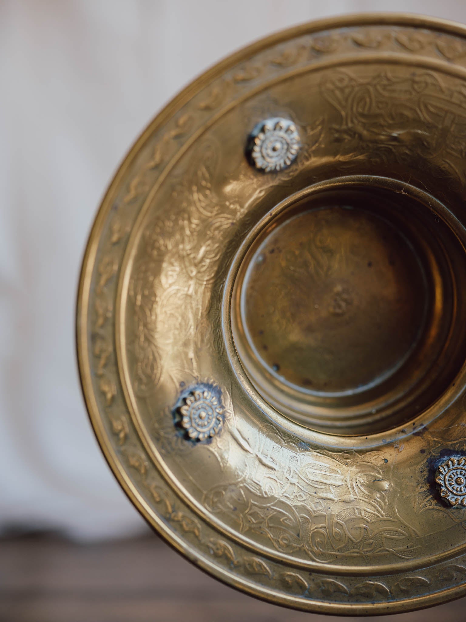 Ornate Vintage Brass Bowl