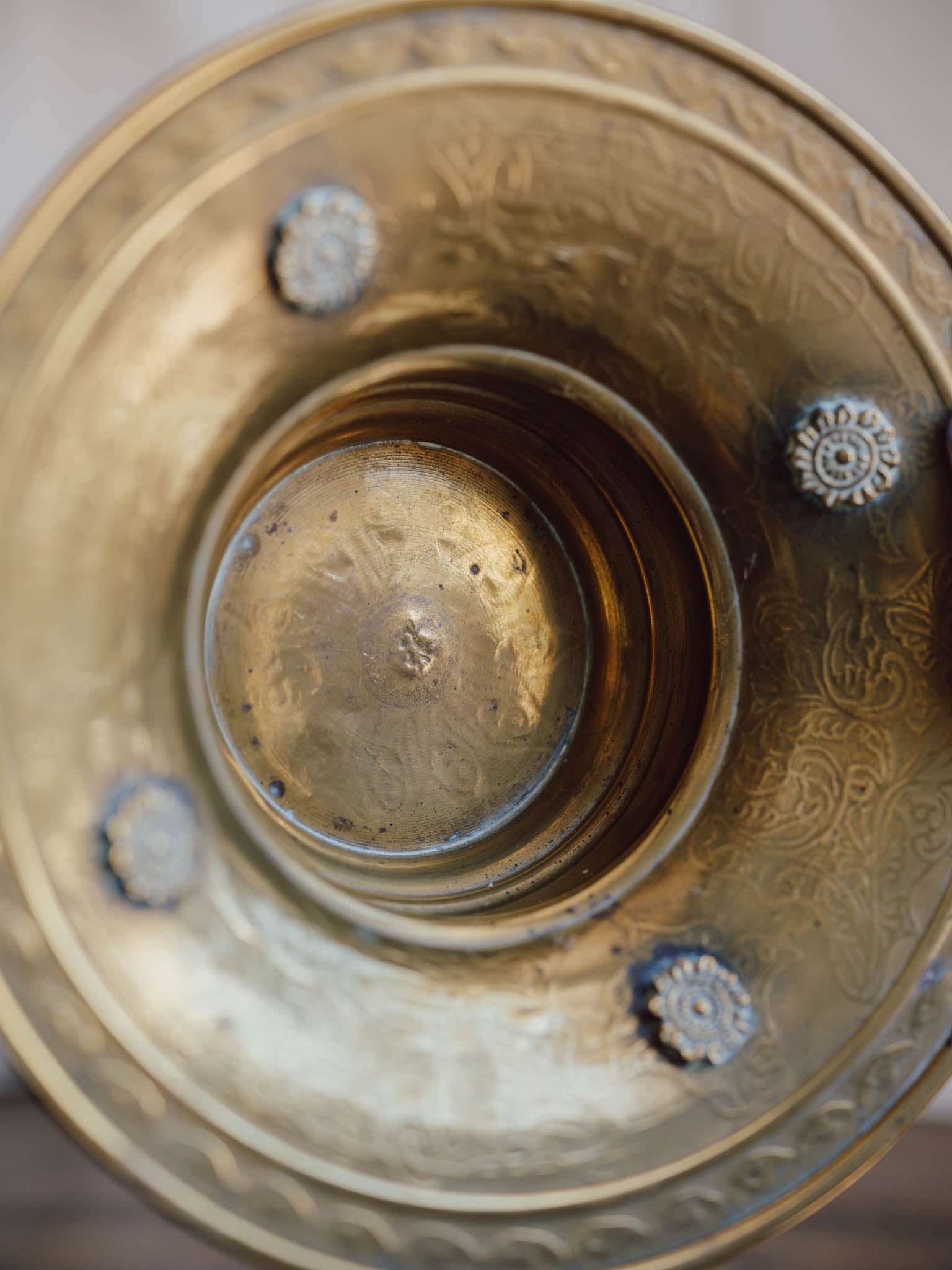 Ornate Vintage Brass Bowl