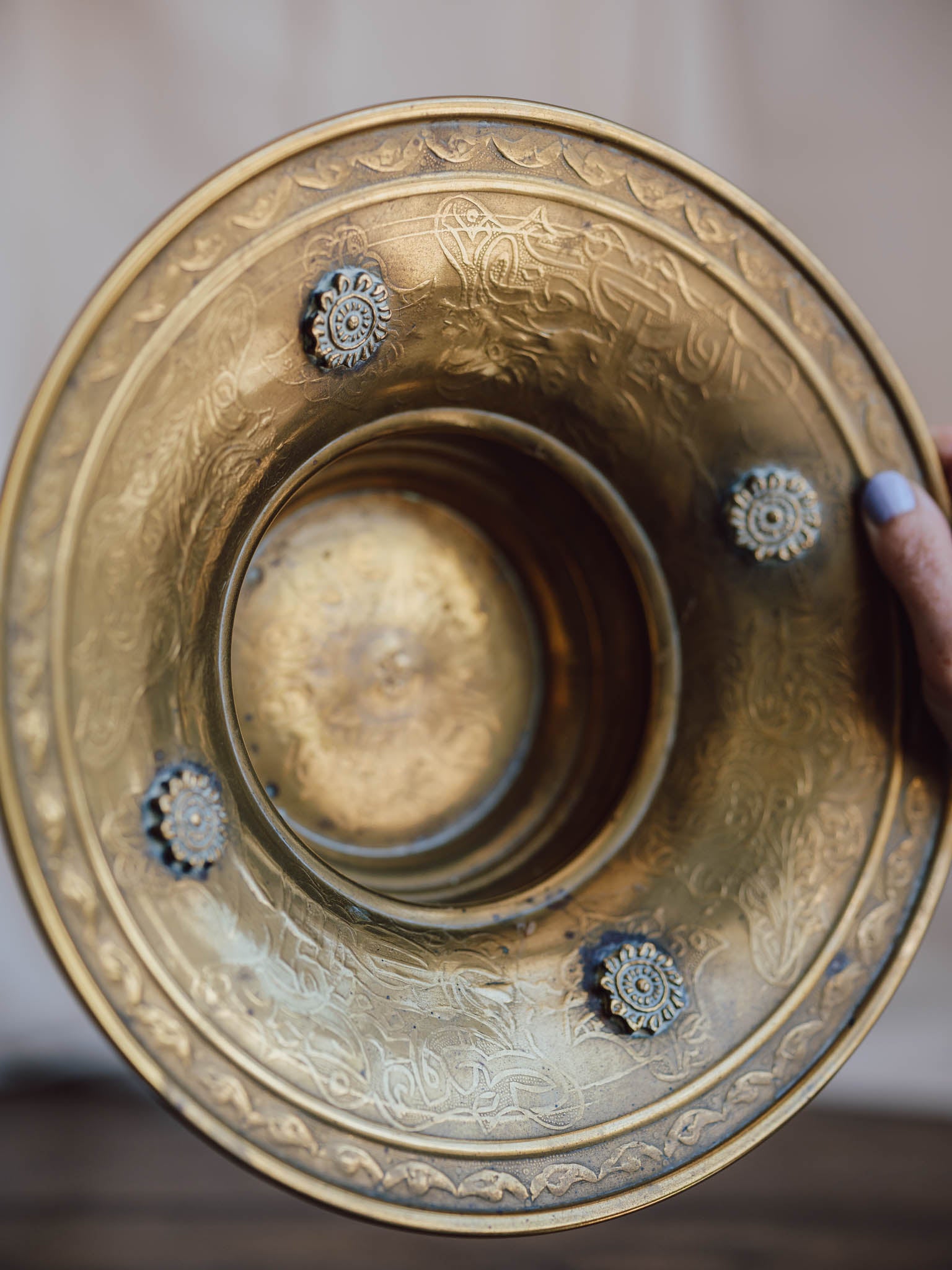 Ornate Vintage Brass Bowl