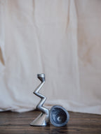 Pair of Aluminium Zigzag Candle Holders