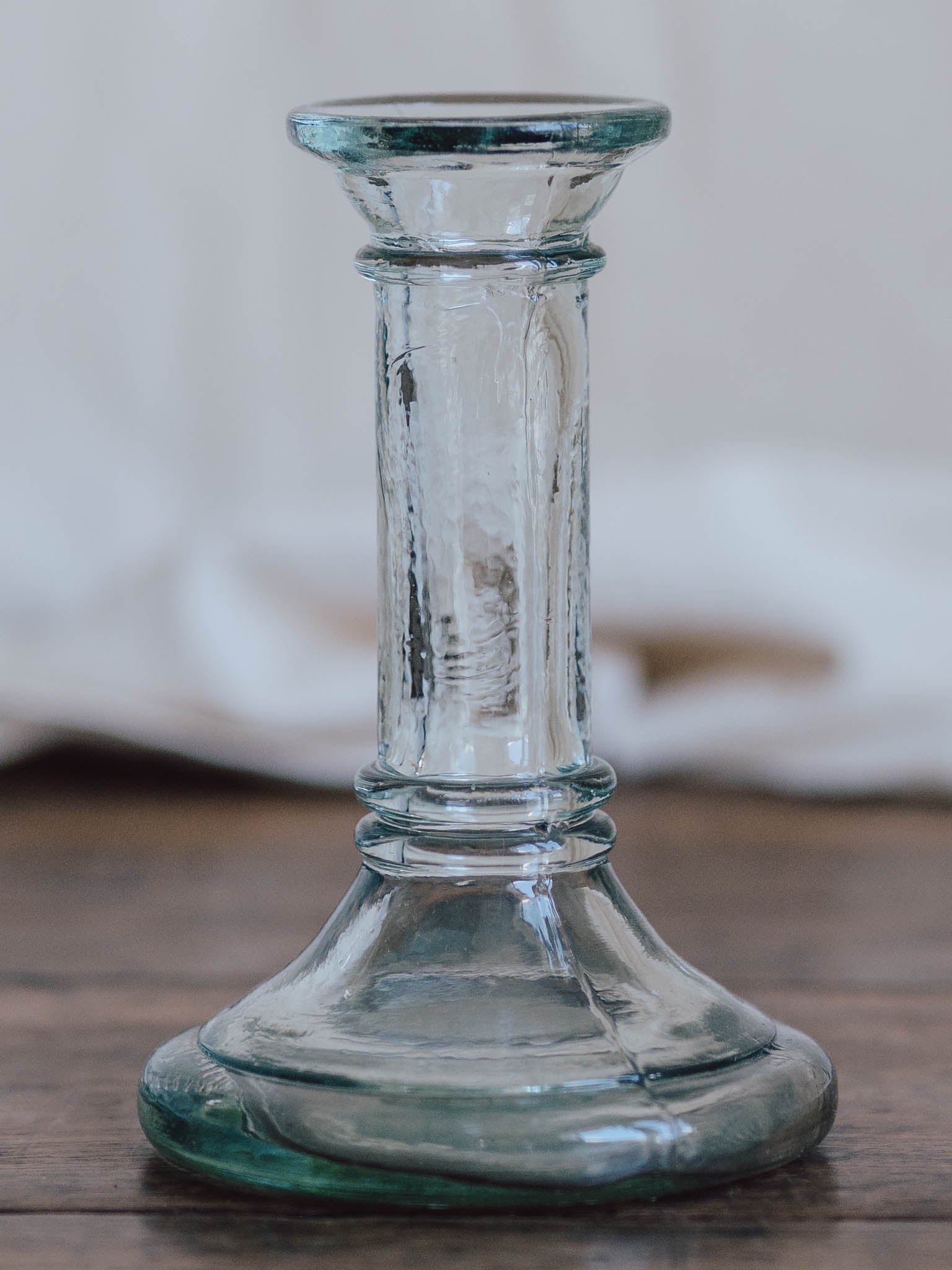 Vintage Recycled Green Glass Candle Holder