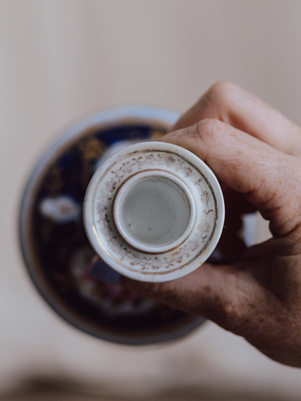 Charming Floral and Gilded Candlestick