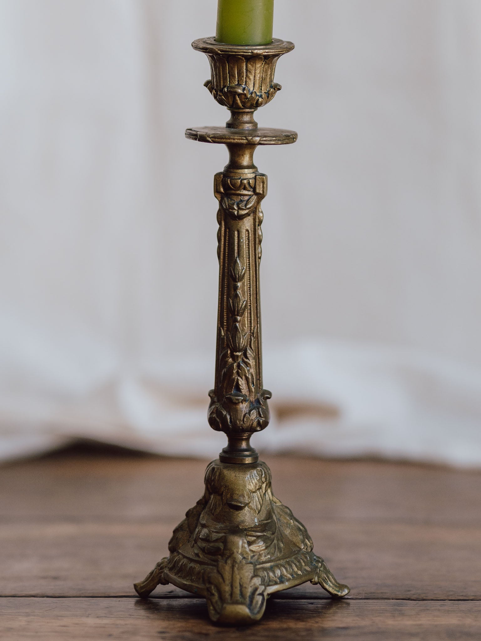Brass Art Nouveau Candlestick