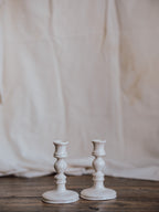 Pair of St Helens Ashware Marbled Candlesticks