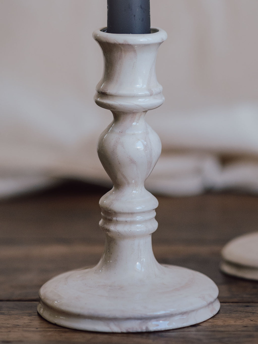 Pair of St Helens Ashware Marbled Candlesticks