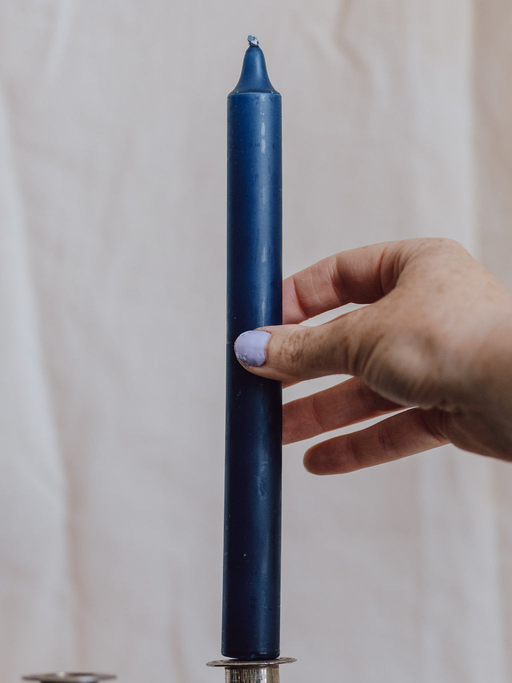 Navy Household Taper Candle