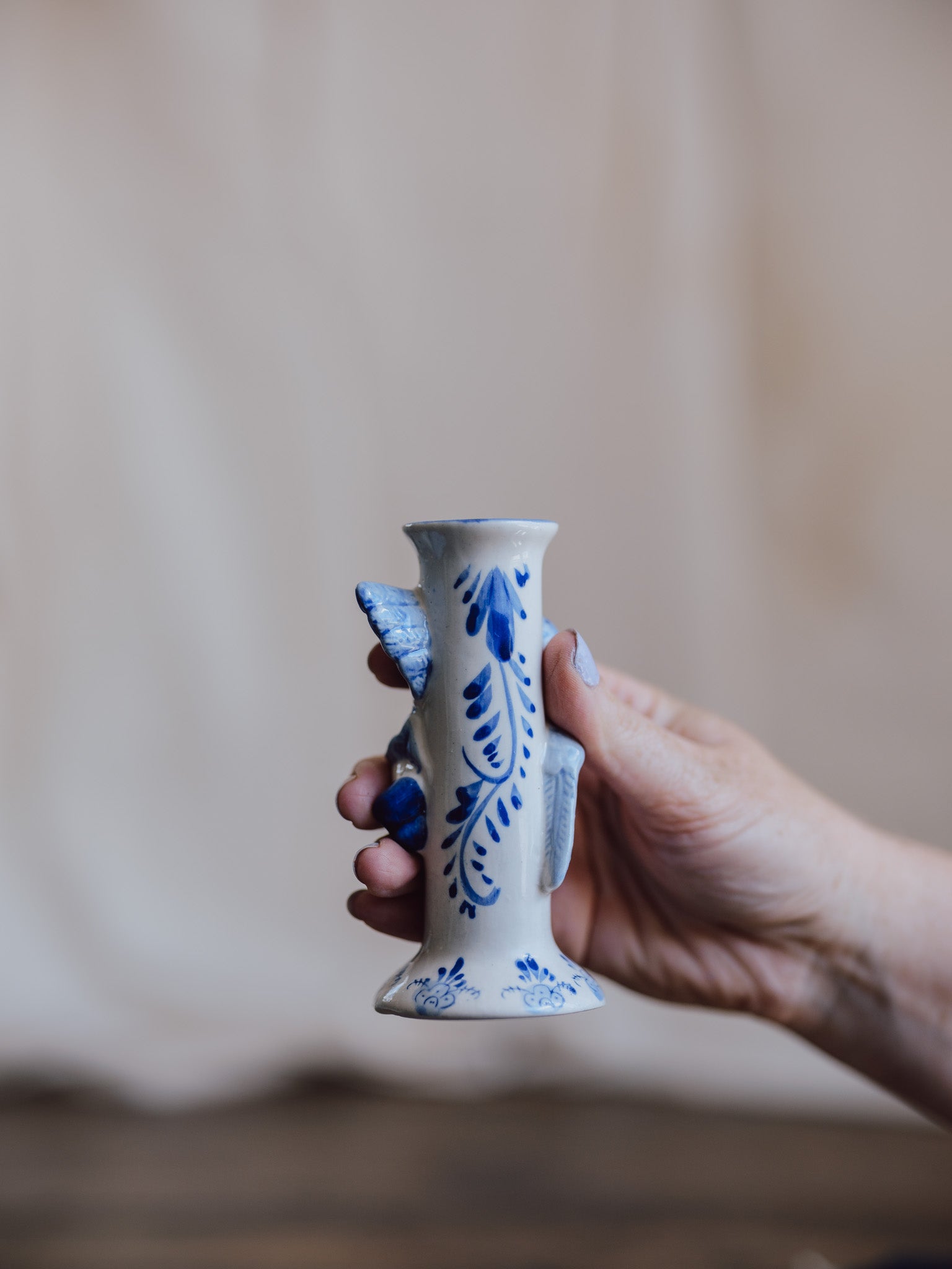 Delft Blue Angel Candlestick