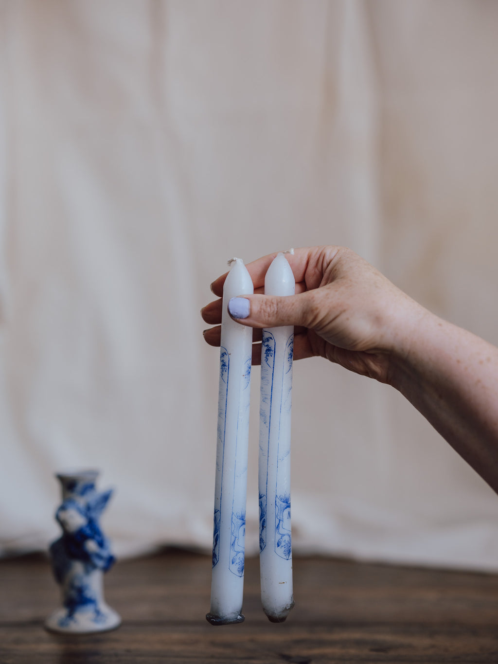 Delft Blue Angel Candlestick