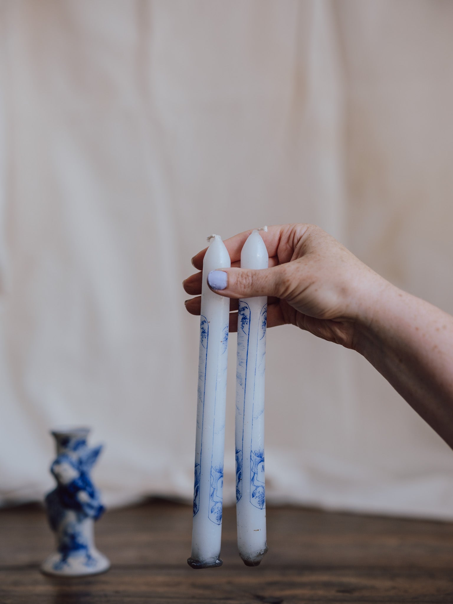 Delft Blue Angel Candlestick