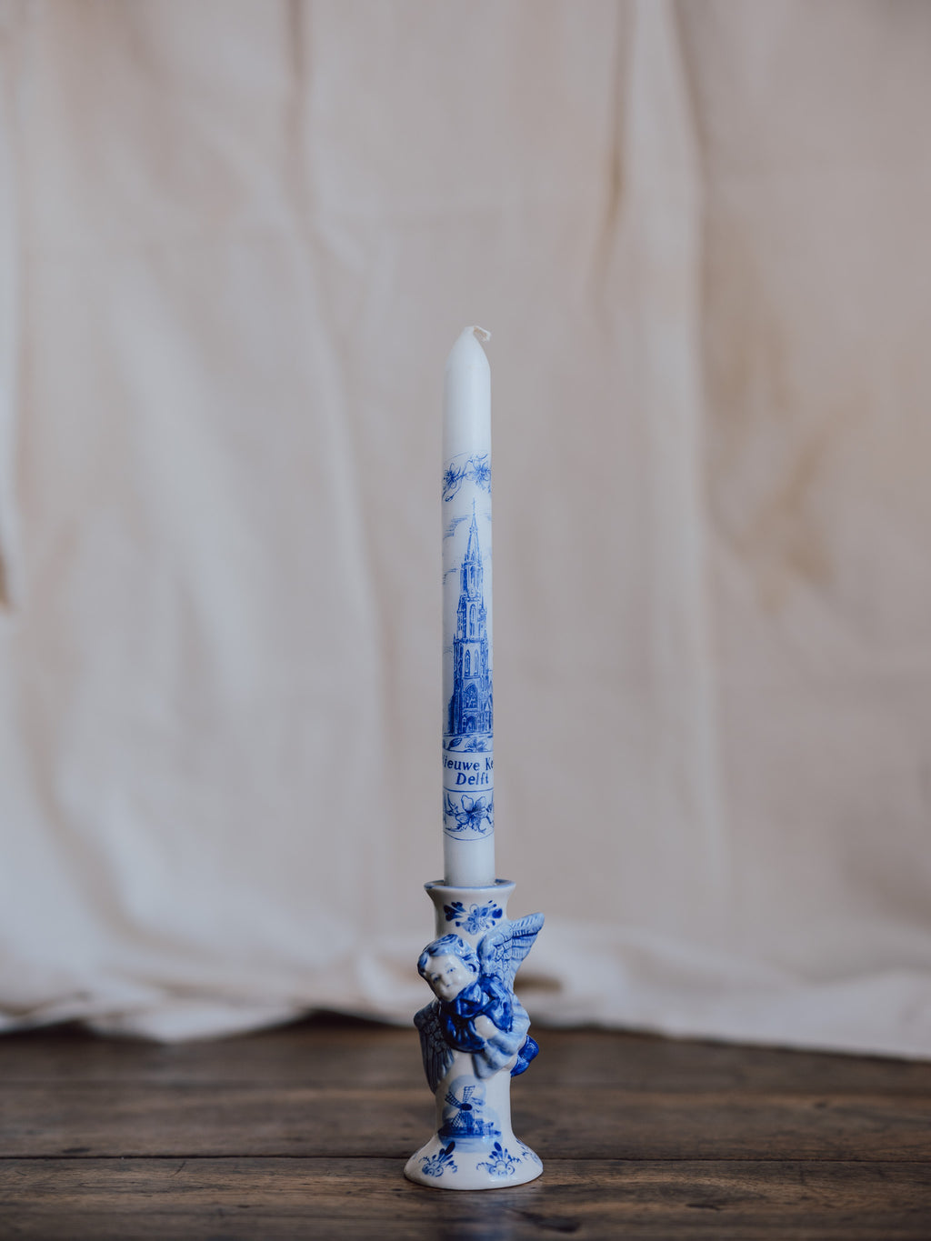 Delft Vintage Candle Pair