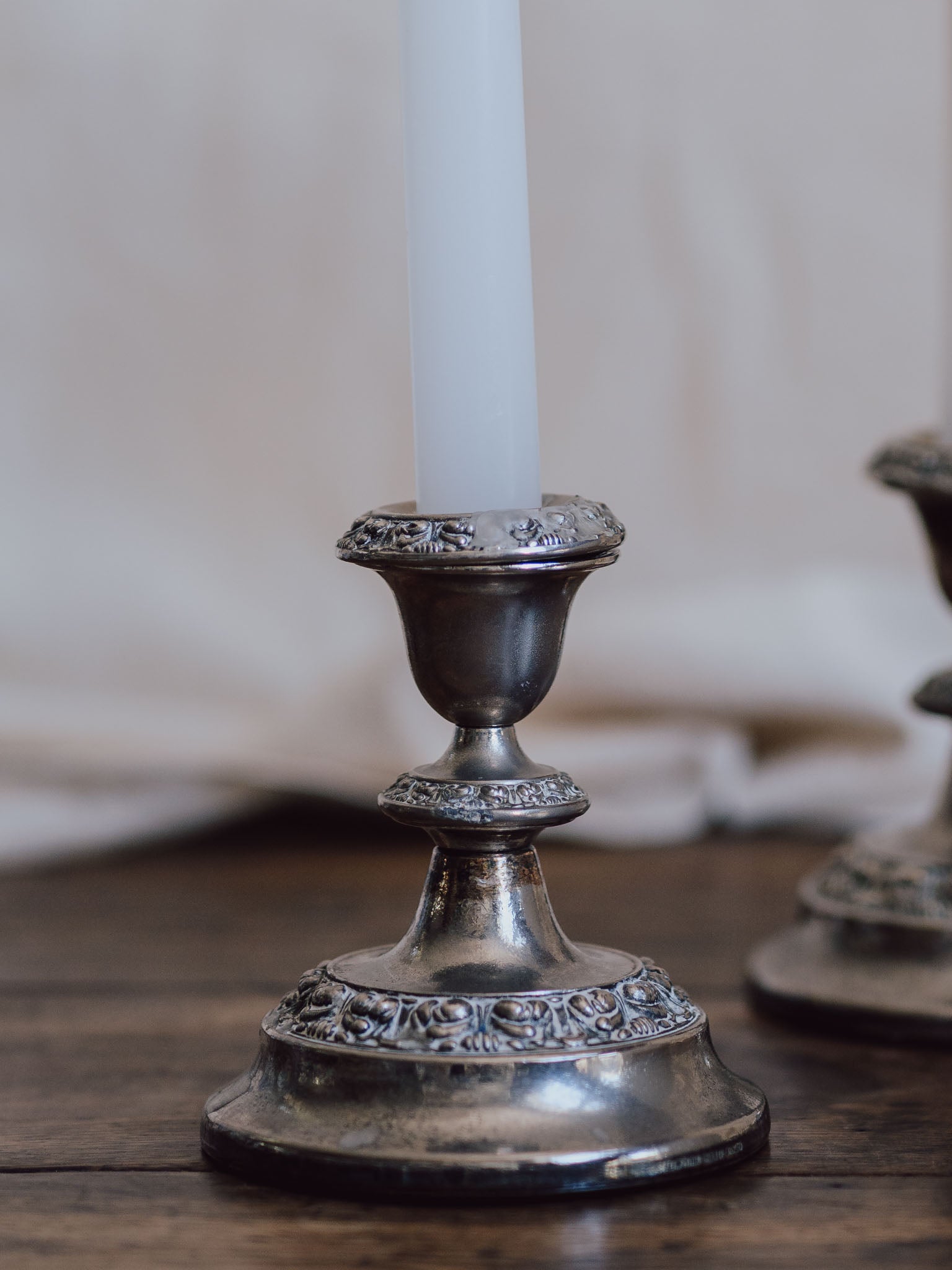 Ianthe Silver Plated Candlestick Pair