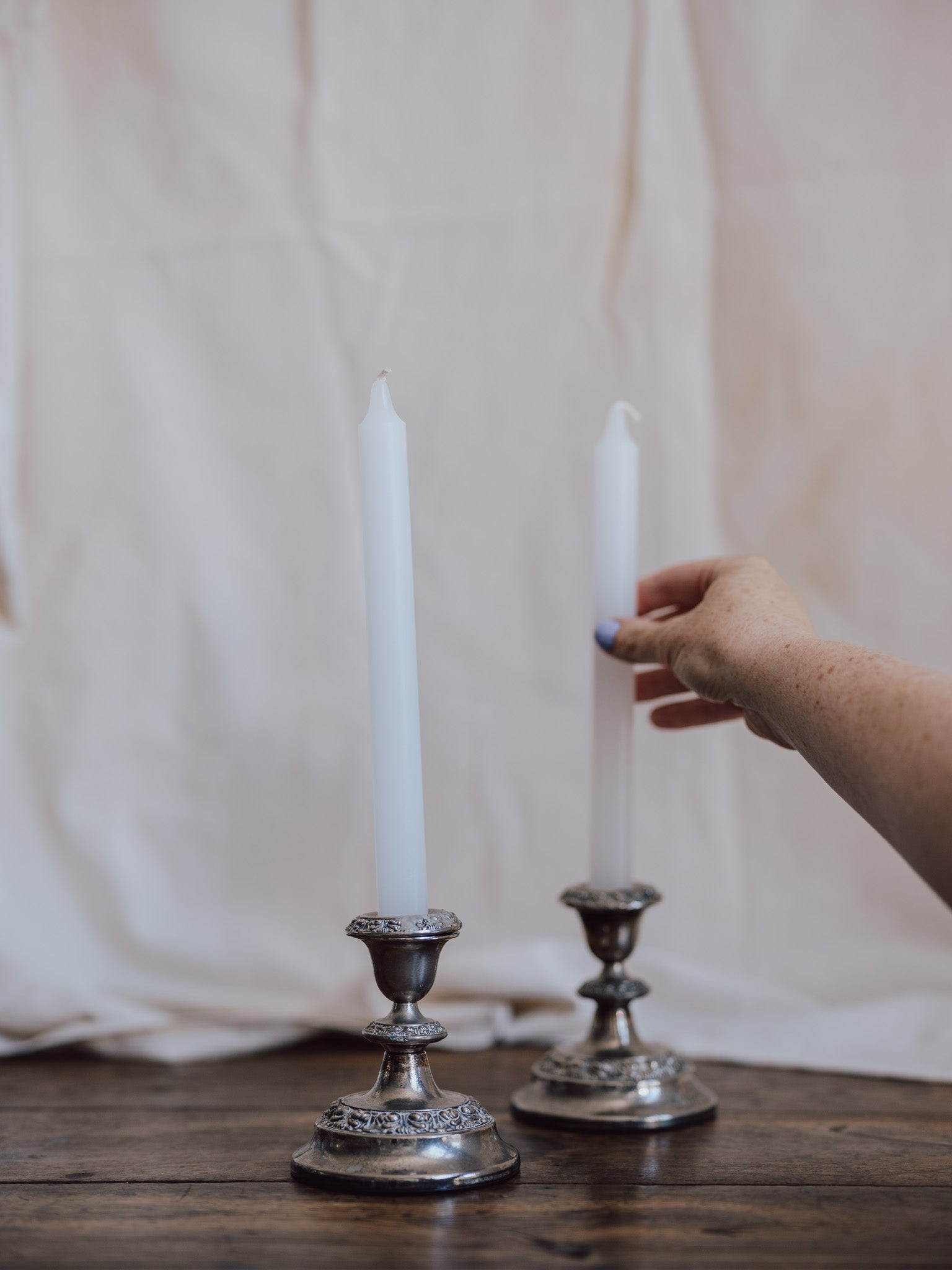 Ianthe Silver Plated Candlestick Pair