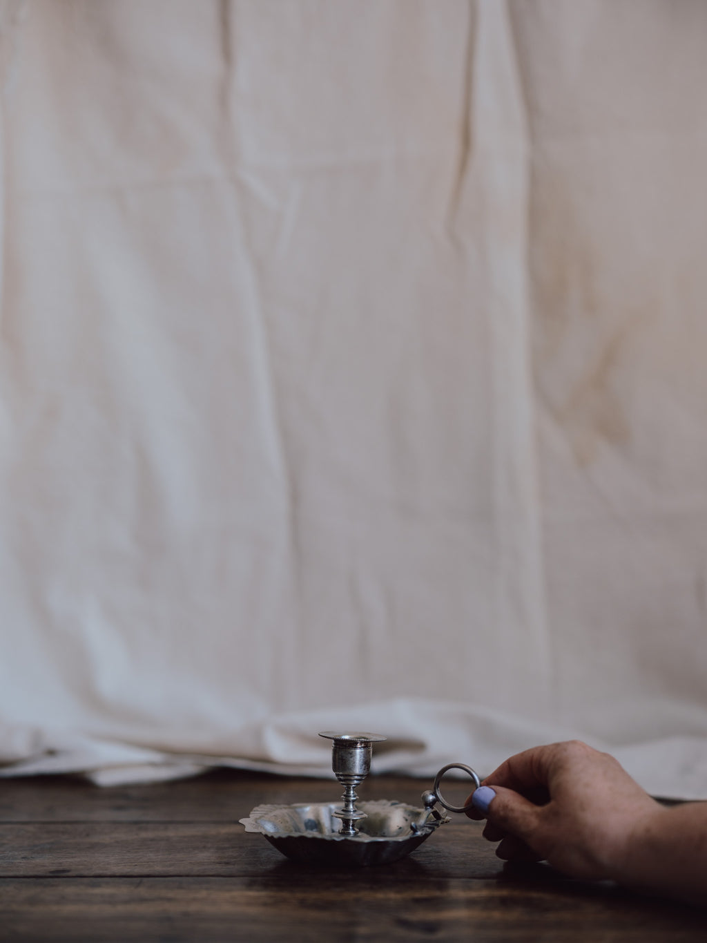 Silver Plated Candlestick Holder / Chamberstick