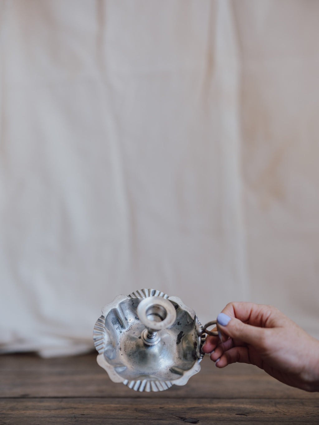 Silver Plated Candlestick Holder / Chamberstick