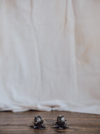 Vintage Italian Silver-Plated Lotus Candle Holder Pair