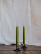 Vintage Italian Silver-Plated Lotus Candle Holder Pair