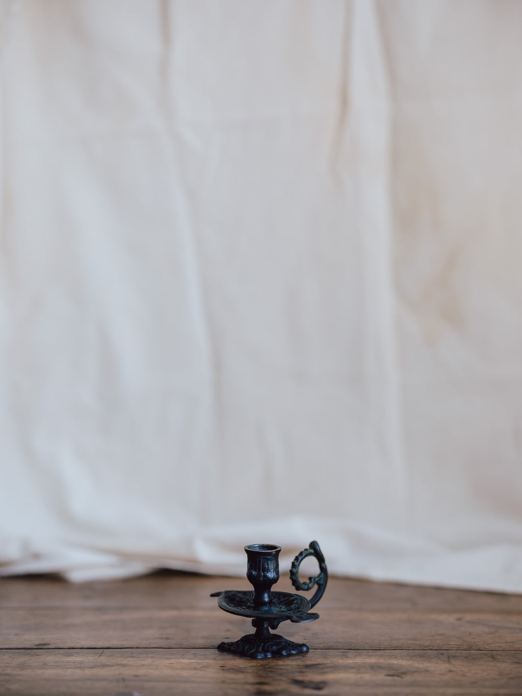 French Art Nouveau Brass Chamber Candlestick