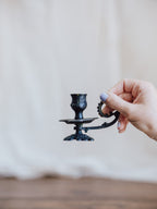 French Art Nouveau Brass Chamber Candlestick