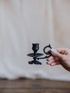 French Art Nouveau Brass Chamber Candlestick