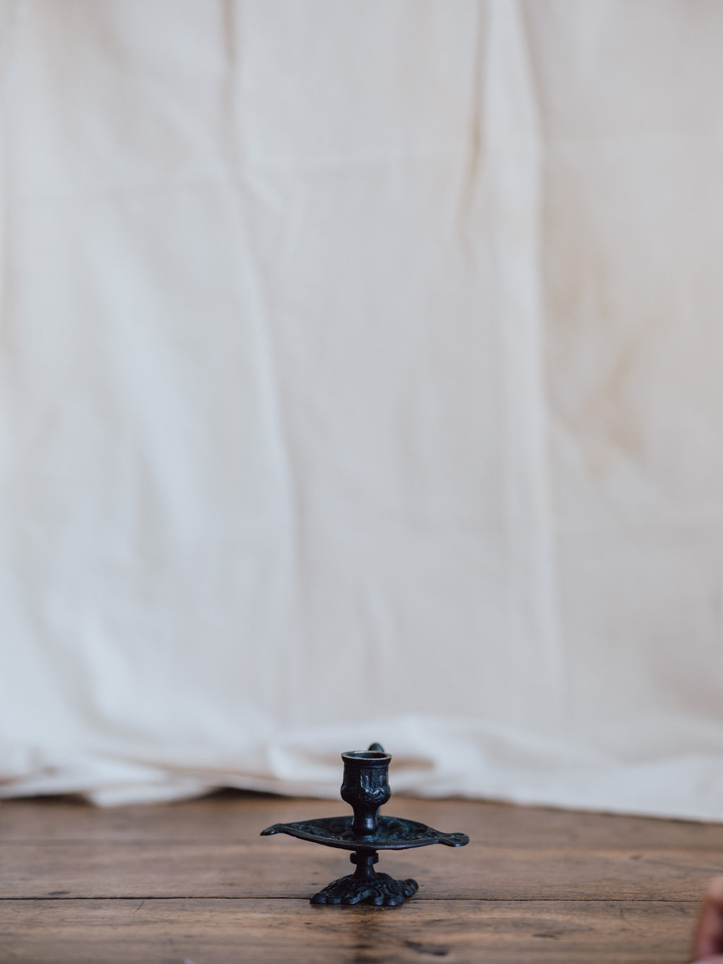 French Art Nouveau Brass Chamber Candlestick