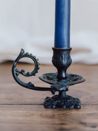 French Art Nouveau Brass Chamber Candlestick