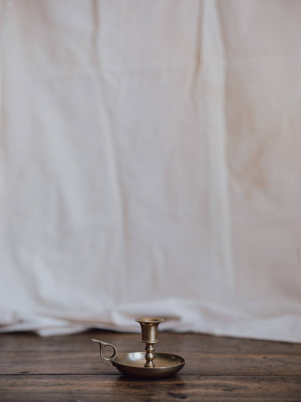 Vintage Brass Finger-Loop Candle Holder