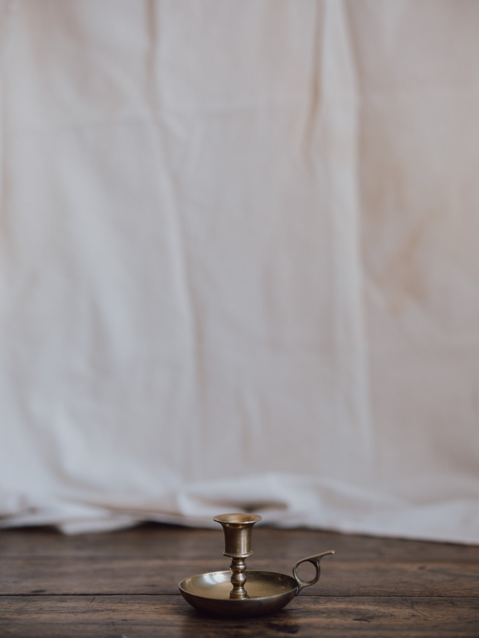 Vintage Brass Finger-Loop Candle Holder