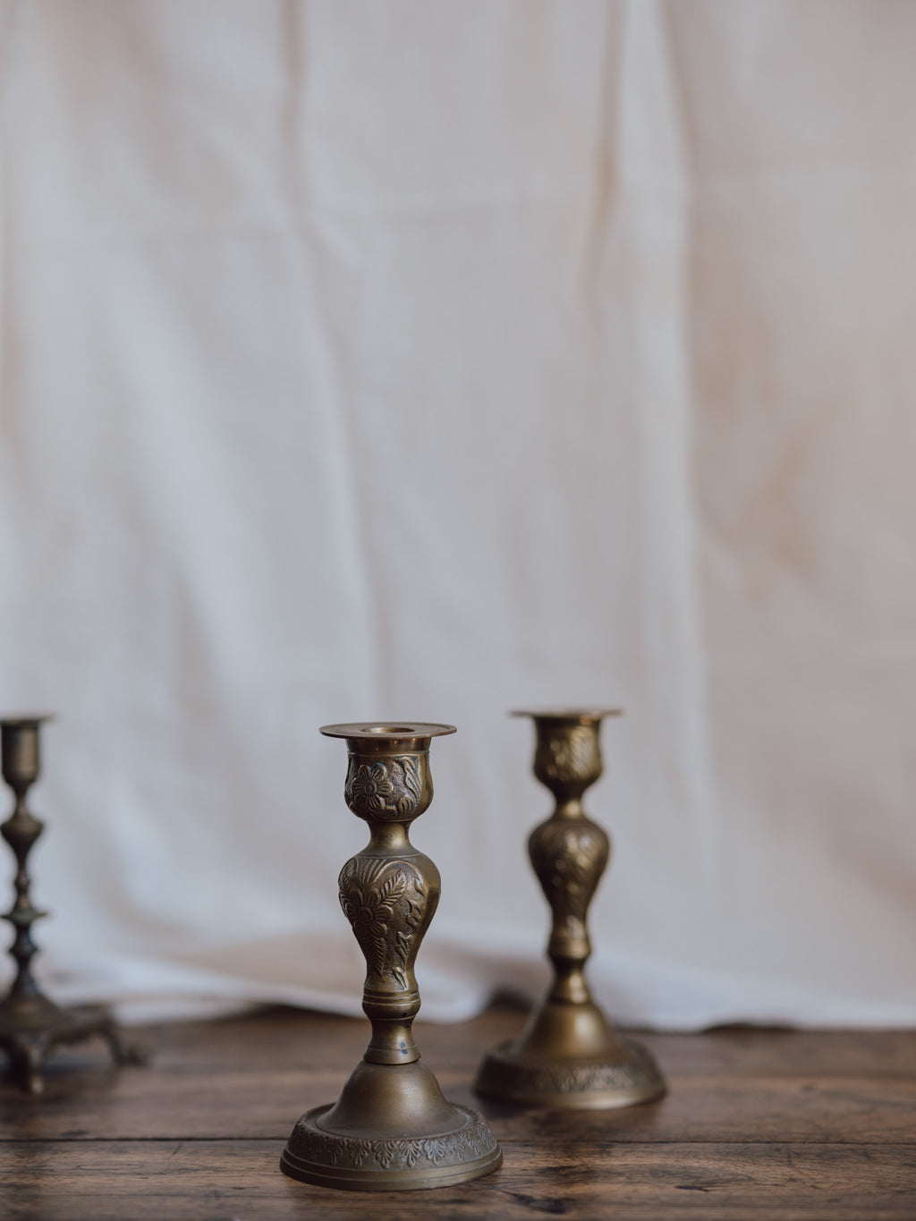 Pair of Solid Brass Candlestick Holders
