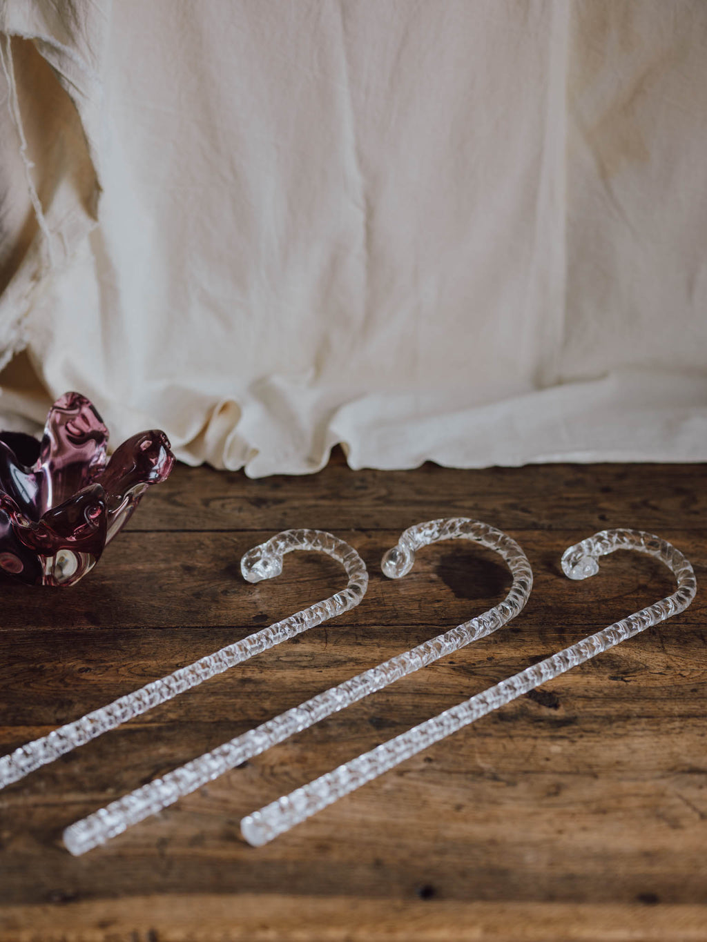 Trio of Hand-Blown Twist Display Canes