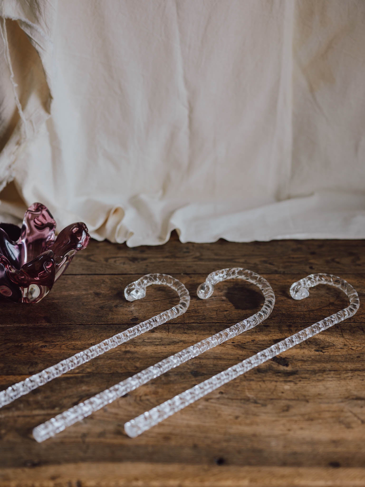 Trio of Hand-Blown Twist Display Canes