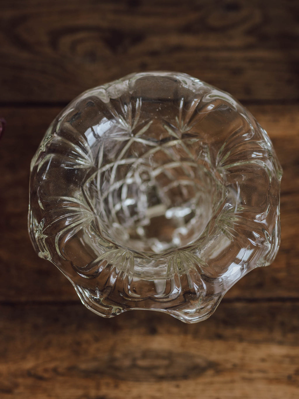 Art Deco Footed Glass Rose Vase