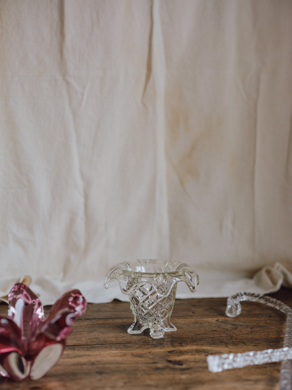 Art Deco Footed Glass Rose Vase