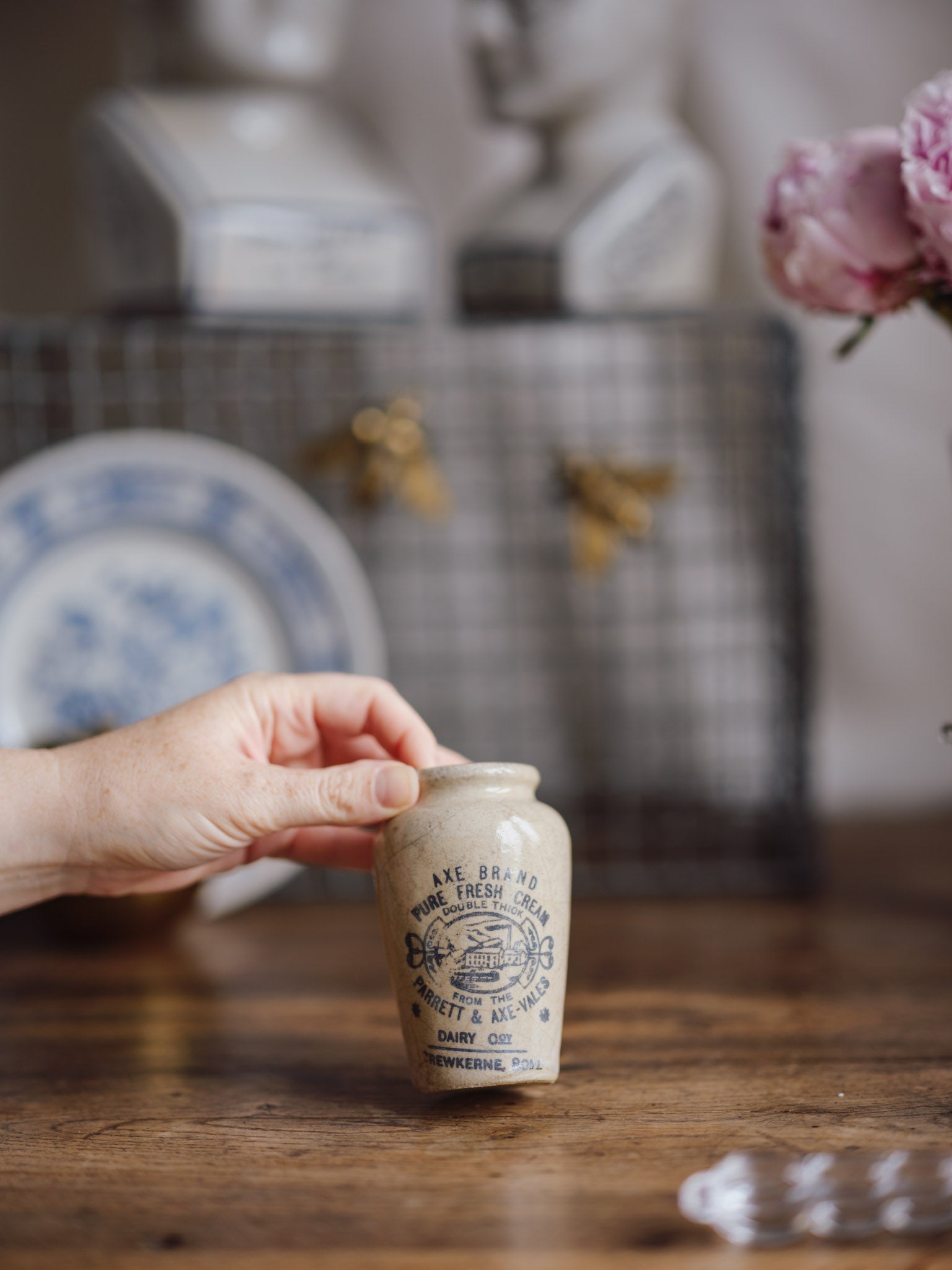 Antique Cream Ironstone Jar - Parrett & Axe-vales Dairy