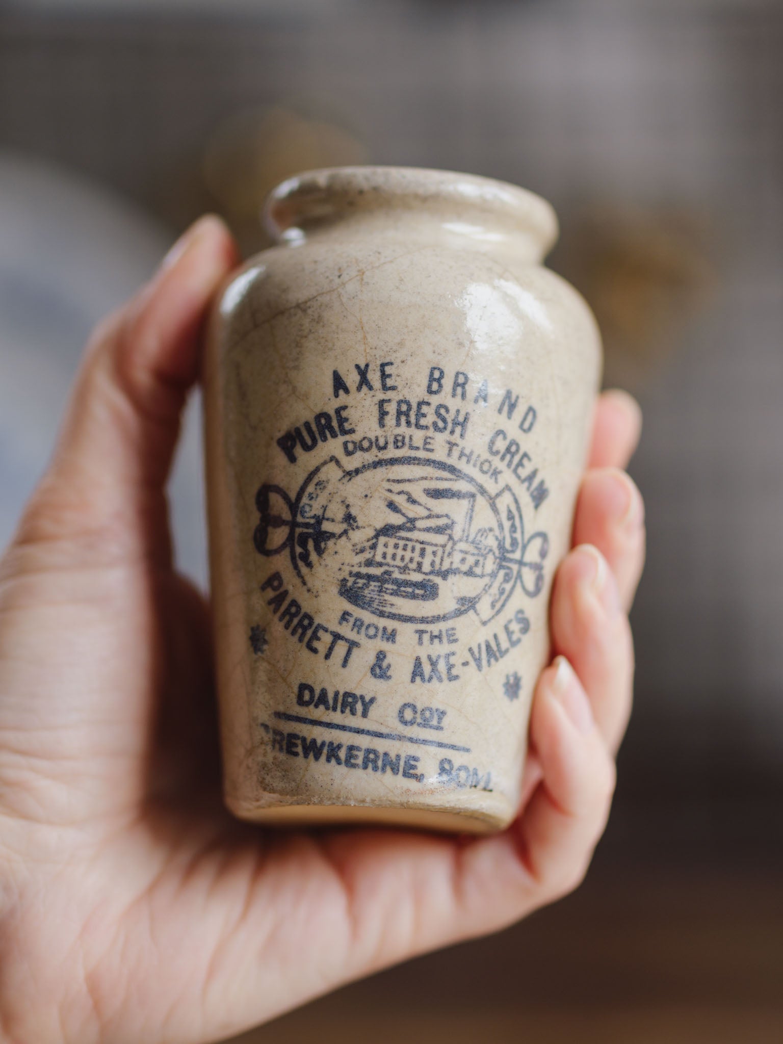 Antique Cream Ironstone Jar - Parrett & Axe-vales Dairy
