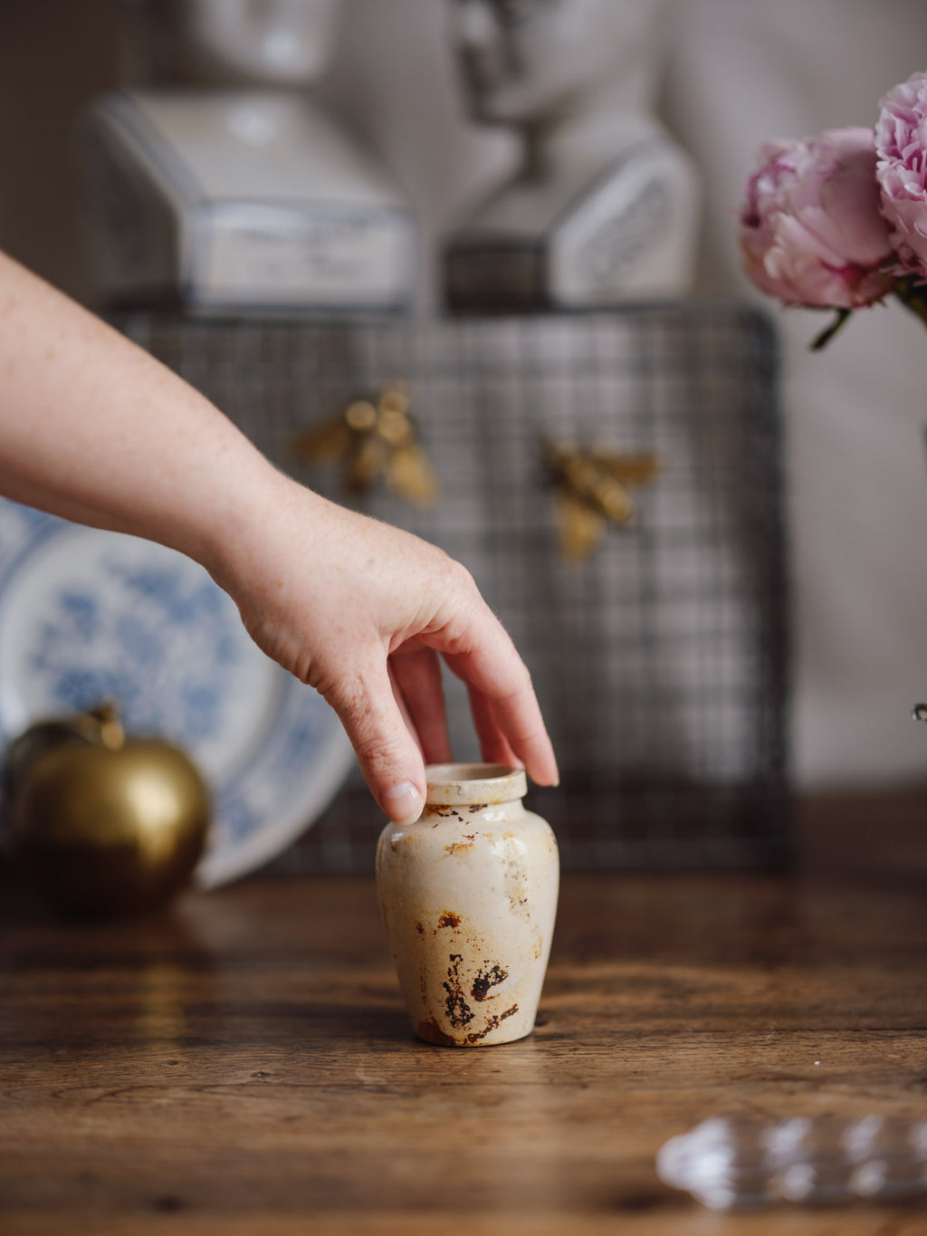 Antique Virol Ironstone Jar - “Preparation of Bone-Marrow”