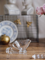 Hand-Blown Glass Sauce Jug and Ladle Set - Krosno Poland