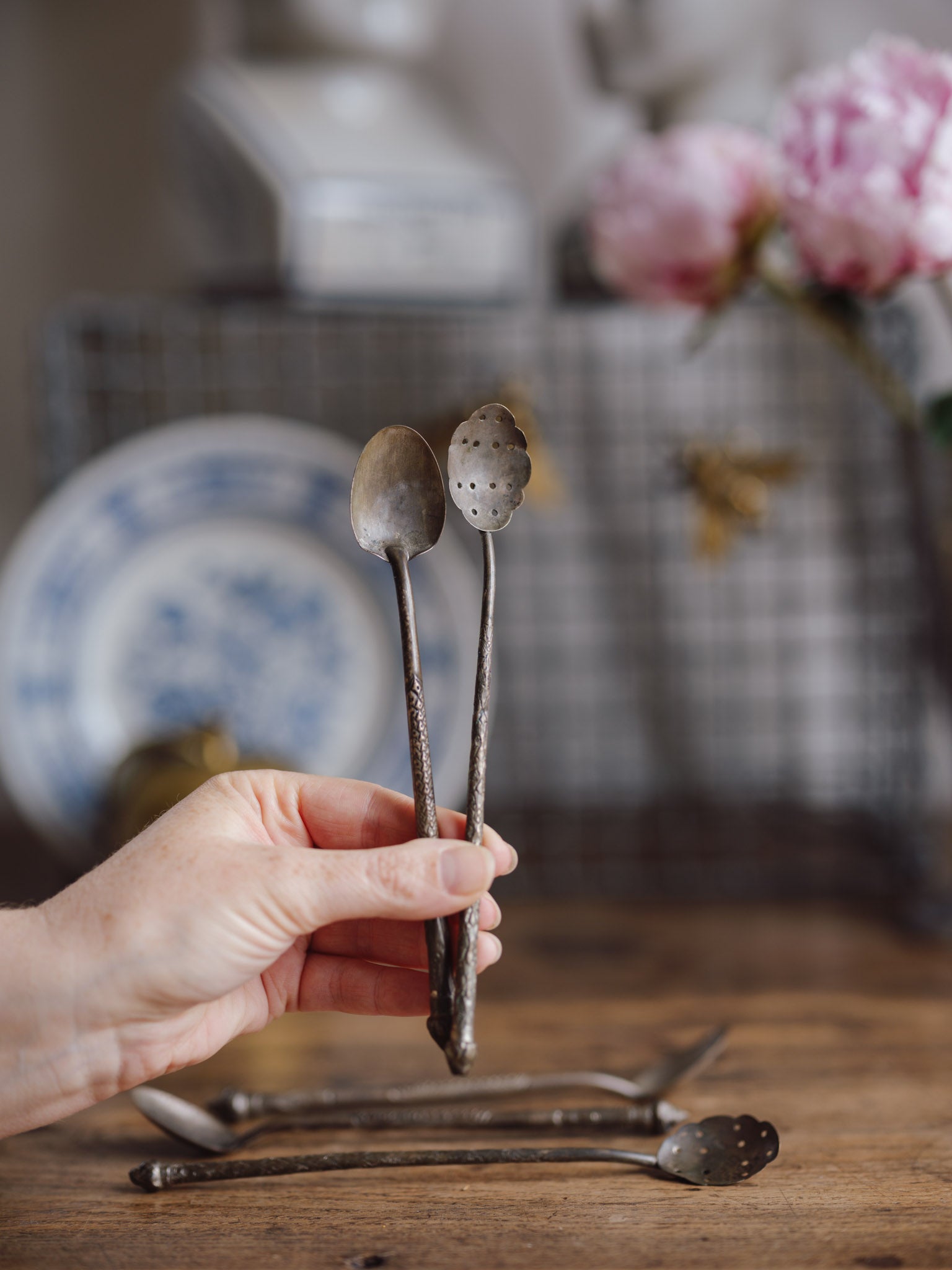 Antique Silver-Plated Iced Tea Spoons
