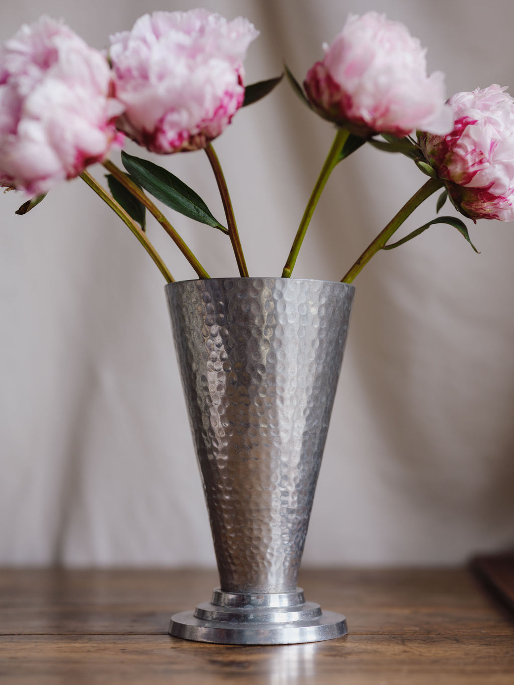 Vintage Aluminium Vase with Glass Insert