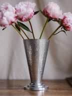 Vintage Aluminium Vase with Glass Insert