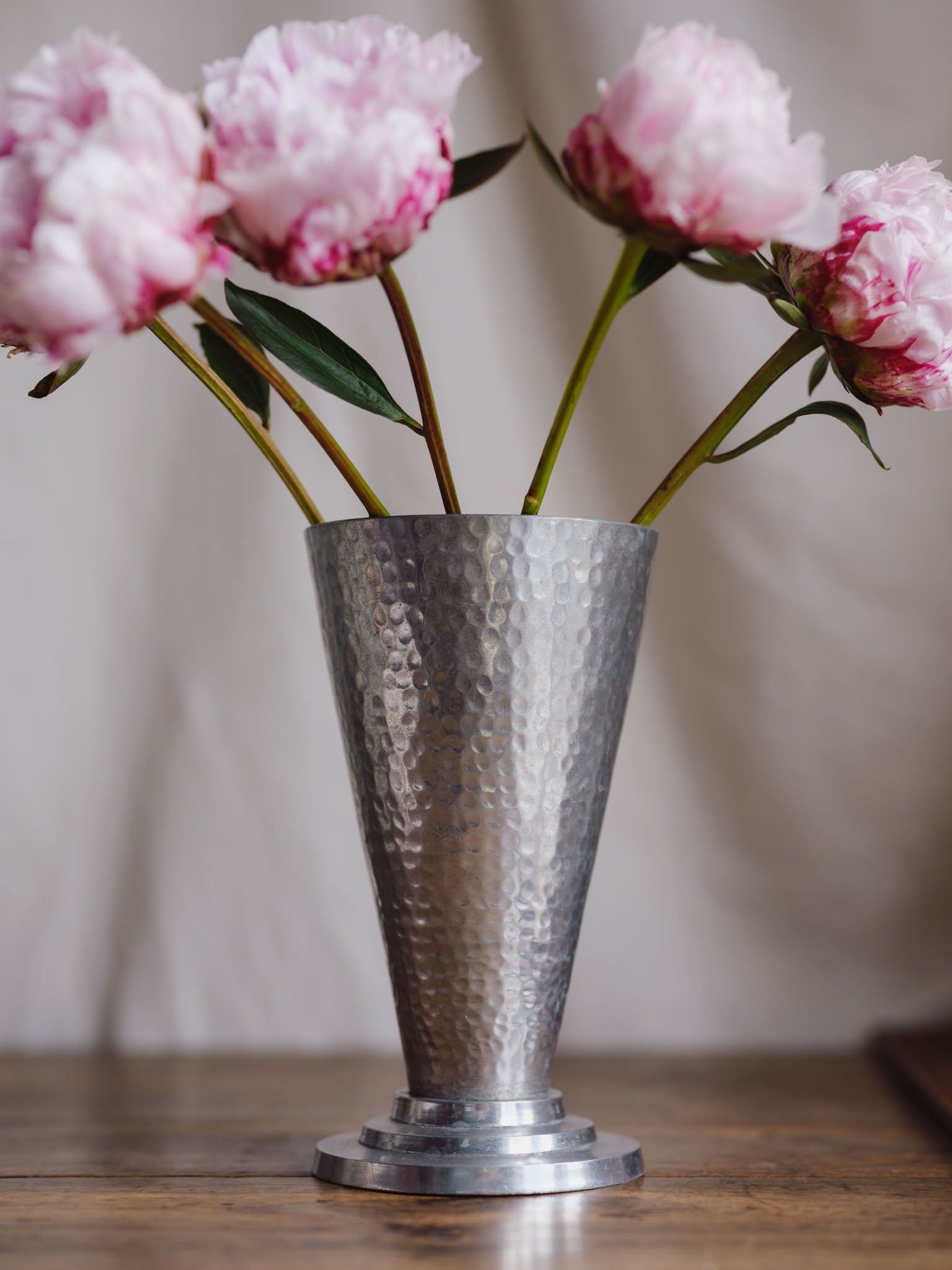 Vintage Aluminium Vase with Glass Insert