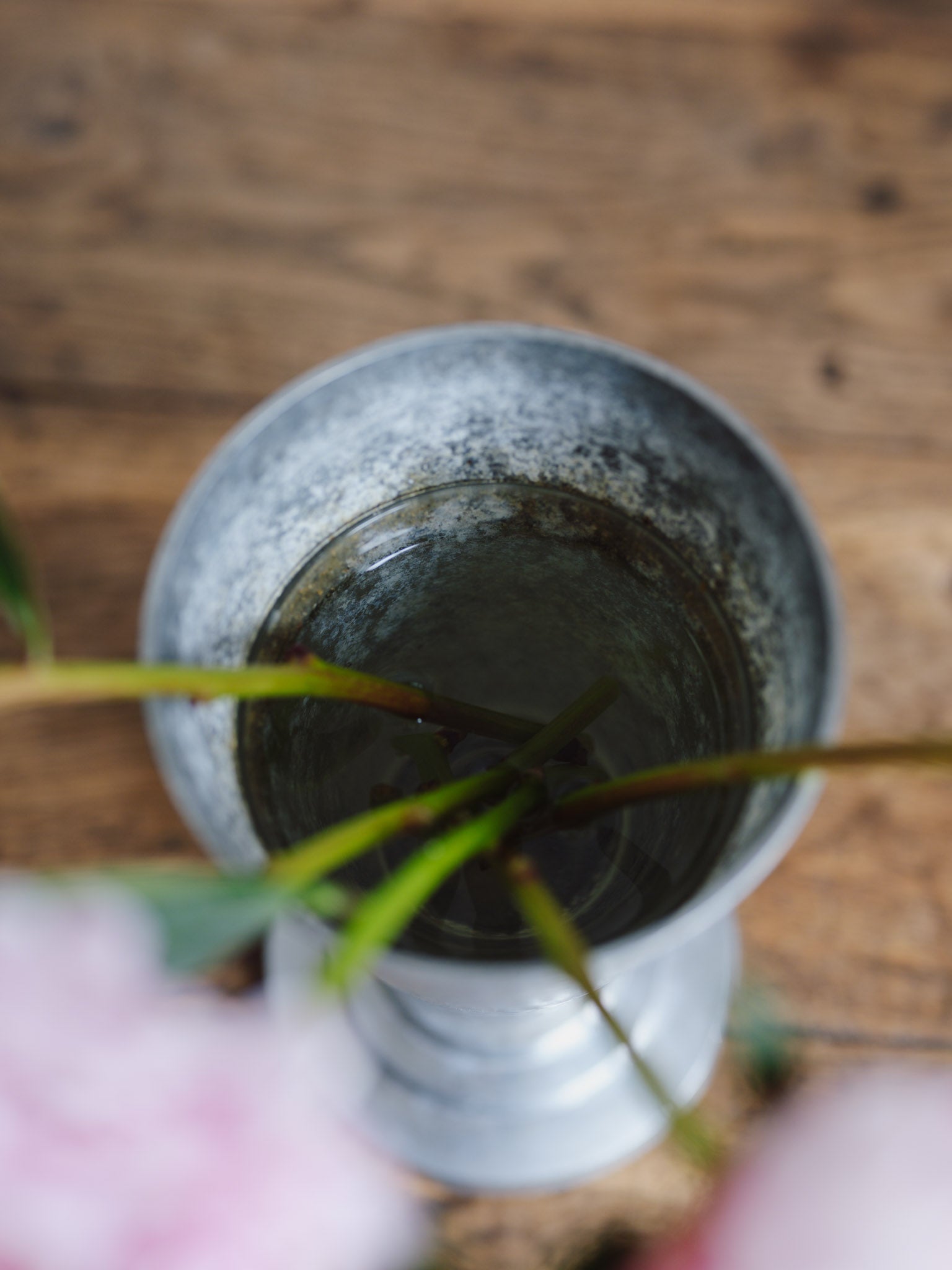 Vintage Aluminium Vase with Glass Insert