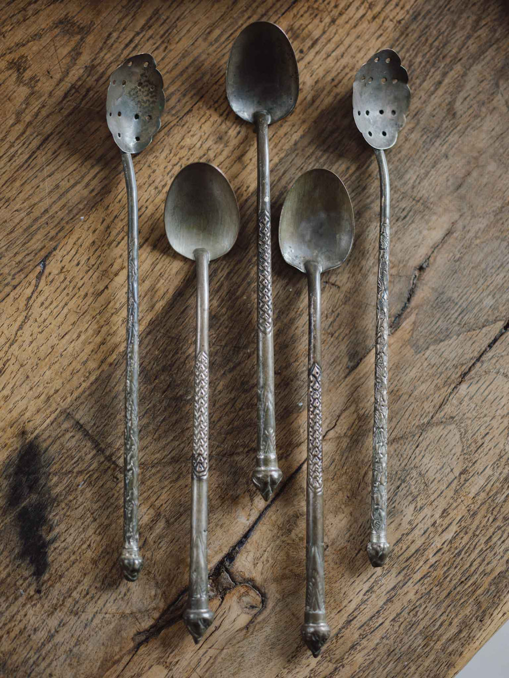 Antique Silver-Plated Iced Tea Spoons
