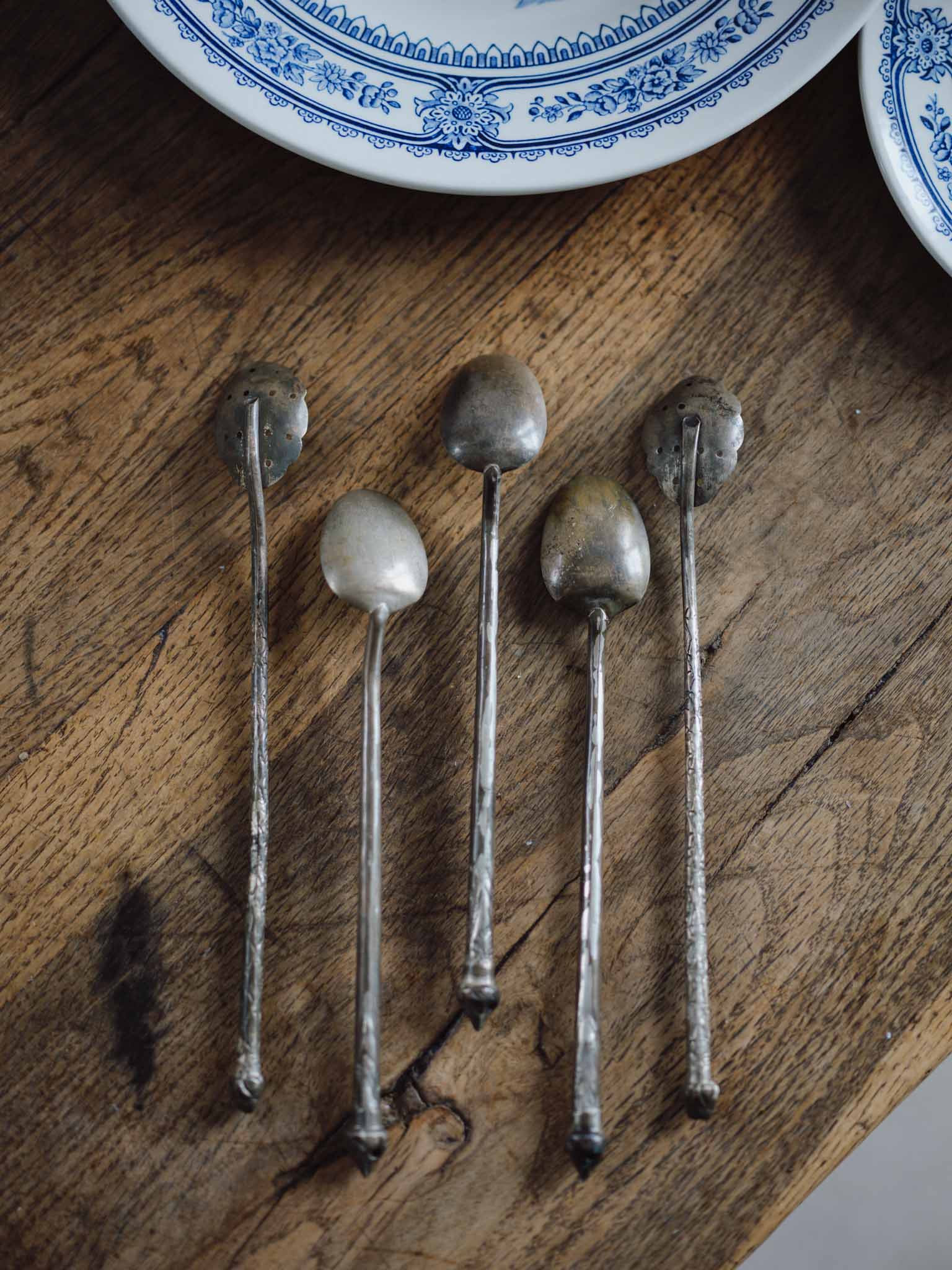 Antique Silver-Plated Iced Tea Spoons