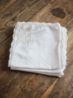 Linen Napkins Set of Six with Crochet Edging