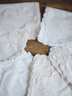 Linen Napkins Set of Six with Crochet Edging